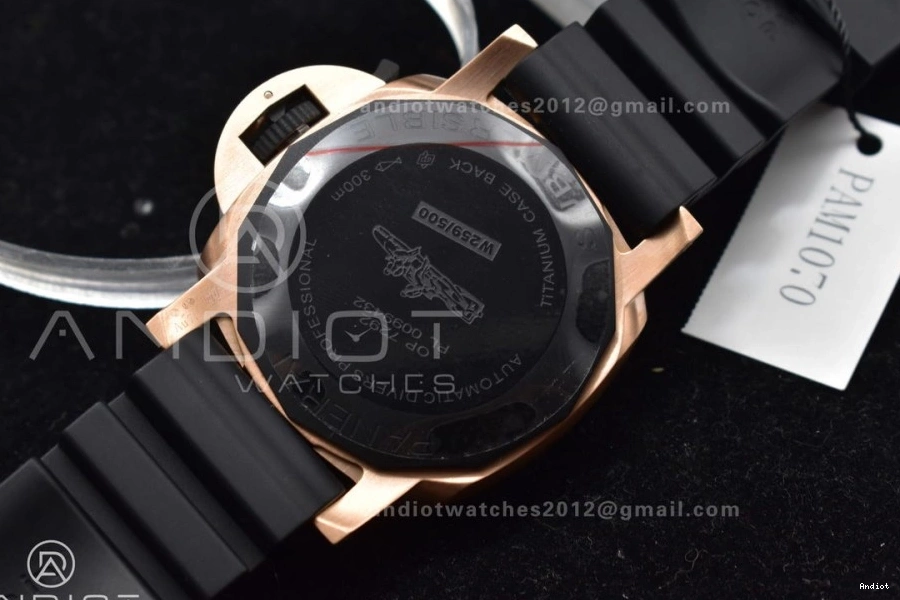 W Black Dial Unisex on SBF Black Best Edition 1:1 Strap PAM1070 Rubber P 434 0825